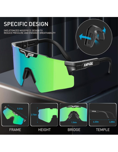 Gafas de Ciclismo KAPVOE Polarizadas UV400 Unisex