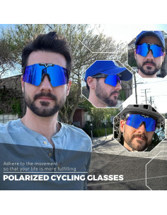 Gafas de Ciclismo KAPVOE Polarizadas UV400 Ajustables 2