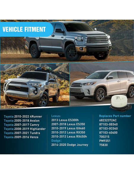 Motor de Soplador de Calefacción HVAC Nilight para Toyota y Lexus