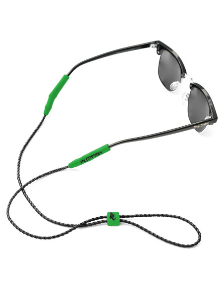 Correa de Gafas Pilotfish de Cuero Trenzado Verde