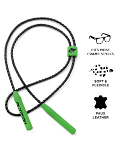 Correa de Gafas Pilotfish de Cuero Trenzado Verde 2