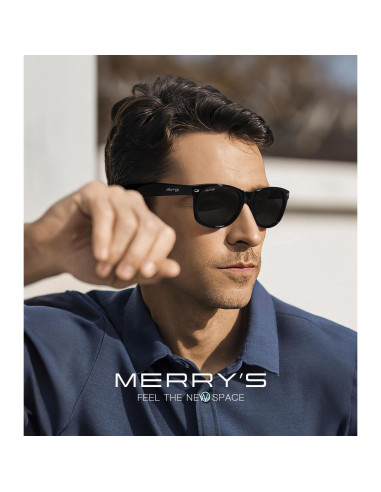 Gafas de sol polarizadas MERRY'S unisex marco negro 55mm