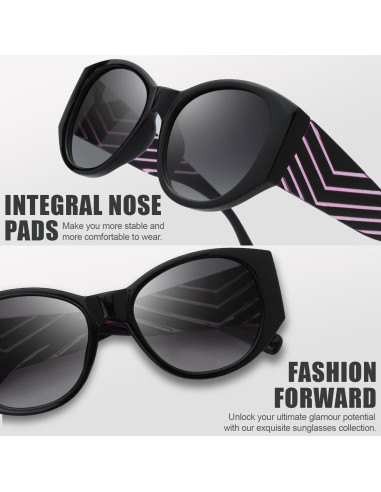 Gafas de Sol Fresco FR1L UV400 para Mujeres - Negro/Púrpura