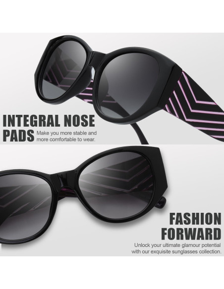 Gafas de Sol Fresco FR1L UV400 para Mujeres - Negro/Púrpura Gafas de Sol Fresco FR1L UV400 para Mujeres - Negro/Púrpura