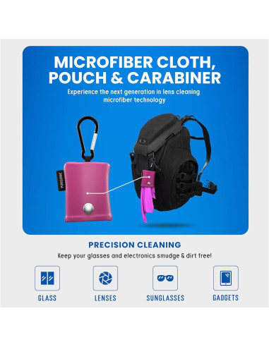 Paño de Microfibra Purgenic para Gafas y Pantallas - Rosa