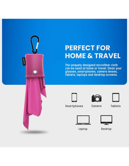 Paño de Microfibra Purgenic para Gafas y Pantallas - Rosa
