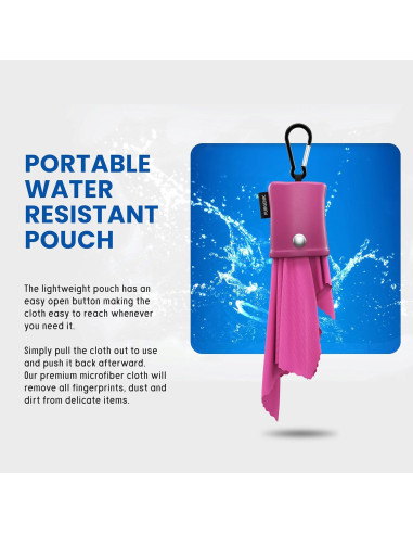 Paño de Microfibra Purgenic para Gafas y Pantallas - Rosa