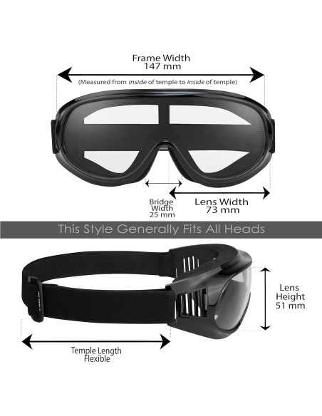 Gafas de Motocicleta Bikershades Thunder Fit Over - Protección UV
