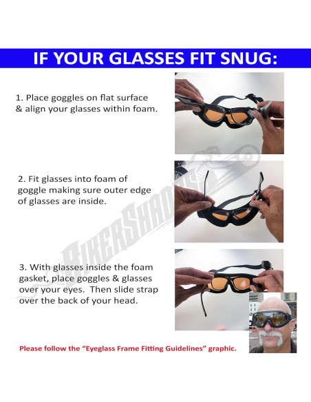 Gafas de Motocicleta Bikershades Thunder Fit Over - Protección UV