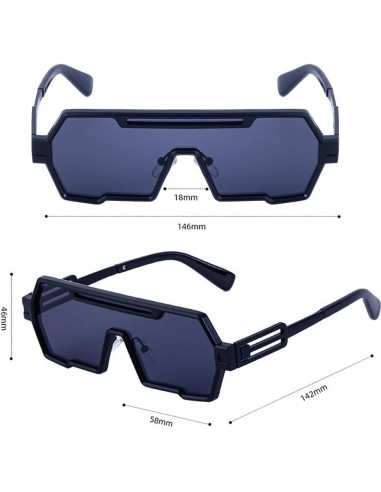 Gafas de sol retro steampunk Junsika para hombres, metal HD