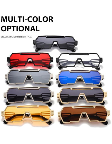 Gafas de sol retro steampunk Junsika para hombres, metal HD