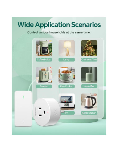 Enchufe de Control Remoto HAPYTHDA 15A 1500W Inalámbrico