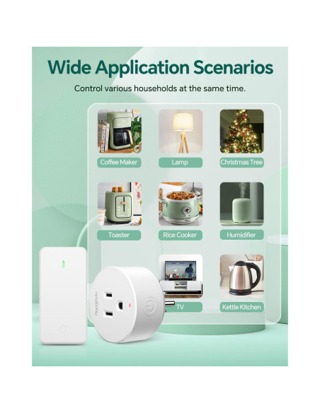 Enchufe de Control Remoto HAPYTHDA 15A 1500W Inalámbrico