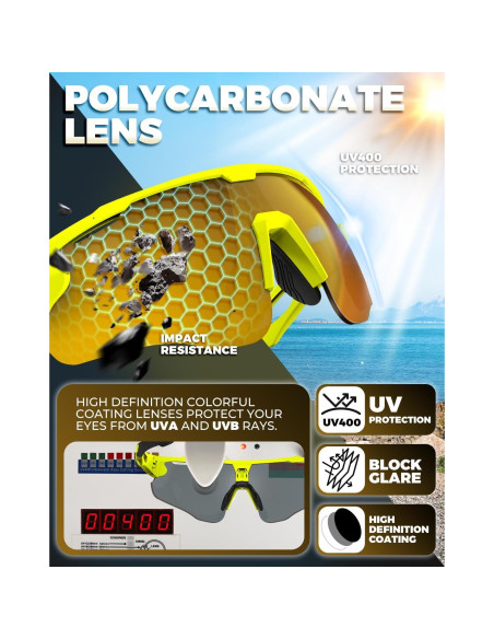 Gafas de Ciclismo VICTGOAL Polarizadas UV400 Unisex Amarillo