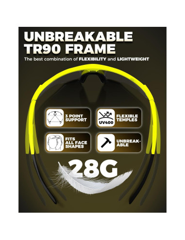 Gafas de Ciclismo VICTGOAL Polarizadas UV400 Unisex Amarillo