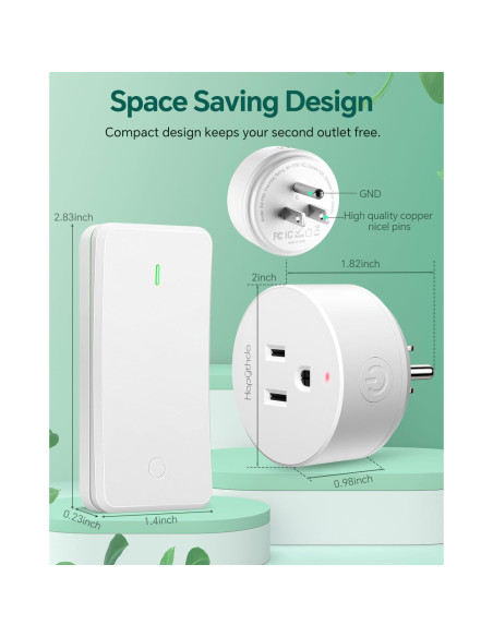 Enchufe de Control Remoto HAPYTHDA 15A 1500W Inalámbrico