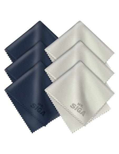 Paños de Microfibra MR.SIGA para Lentes y Pantallas - 6 Unidades