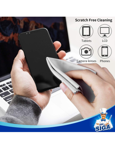 Paños de Microfibra MR.SIGA para Lentes y Pantallas - 6 Unidades