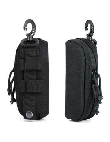 Estuche de Gafas Táctico MOLLE Negro 17x8x5 cm Resistente