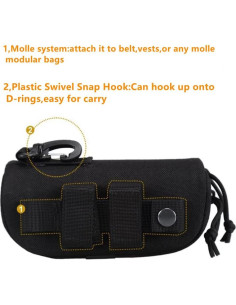 Estuche de Gafas Táctico MOLLE Negro 17x8x5 cm Resistente 2