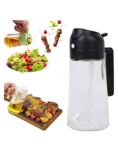 Botella dispensadora de aceite Donpesho 470ml 2 en 1 negro