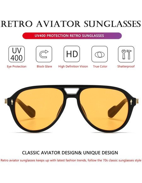Gafas de Sol AIEYEZO Aviador Retro UV400 Unisex