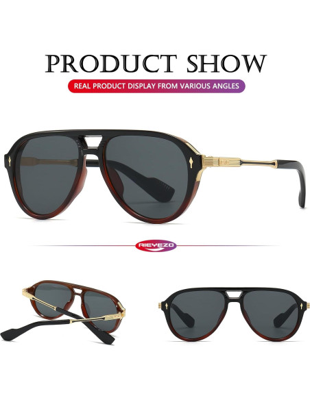 Gafas de Sol AIEYEZO Aviador Retro UV400 Unisex Clásicas