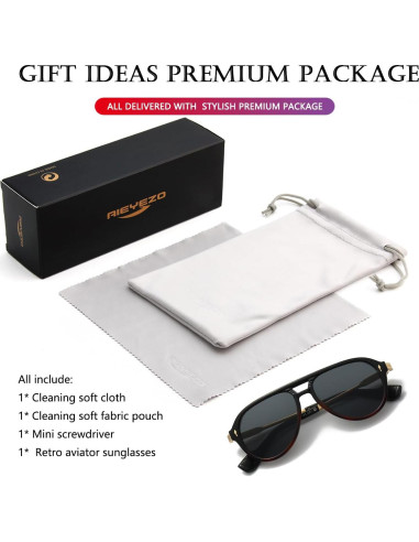 Gafas de Sol AIEYEZO Aviador Retro UV400 Unisex Clásicas