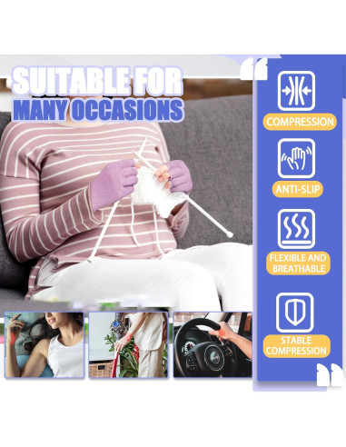 Guantes de Compresión DRNAIETY para Artritis Sin Dedos S/M