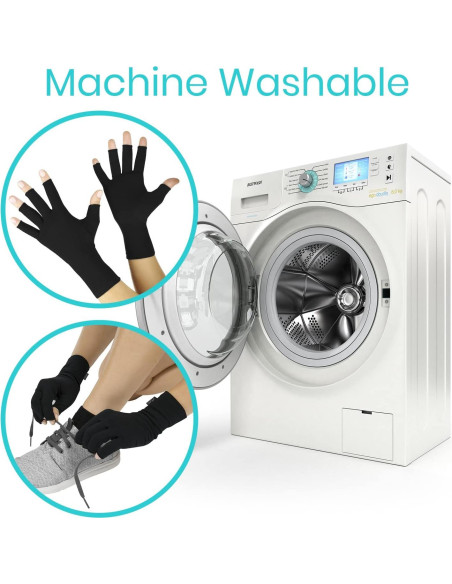 Guantes Vive para Artritis - Compresión Abierta Negra Guantes Vive para Artritis - Compresión Abierta Negra