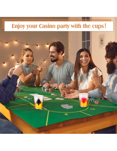 Tazas de Fiesta de Casino Hoolerry 72 Piezas 9 oz