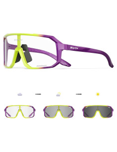Gafas de Ciclismo SCVCN Fotoquímicas UV400 Amarillo Púrpura