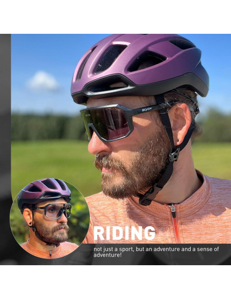 Gafas de Ciclismo SCVCN Fotoquímicas UV400 Amarillo Púrpura