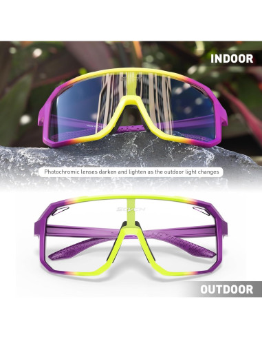 Gafas de Ciclismo SCVCN Fotoquímicas UV400 Amarillo Púrpura