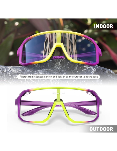 Gafas de Ciclismo SCVCN Fotoquímicas UV400 Amarillo Púrpura