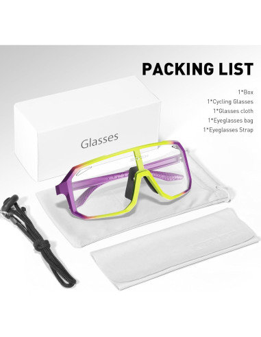 Gafas de Ciclismo SCVCN Fotoquímicas UV400 Amarillo Púrpura