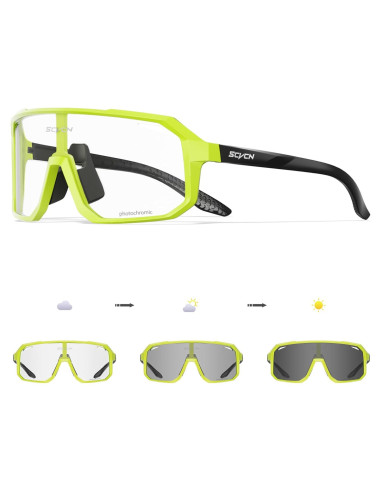 Gafas de Ciclismo SCVCN Fotoquímicas UV400 Negro Amarillo