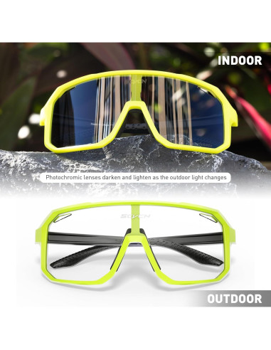 Gafas de Ciclismo SCVCN Fotoquímicas UV400 Negro Amarillo