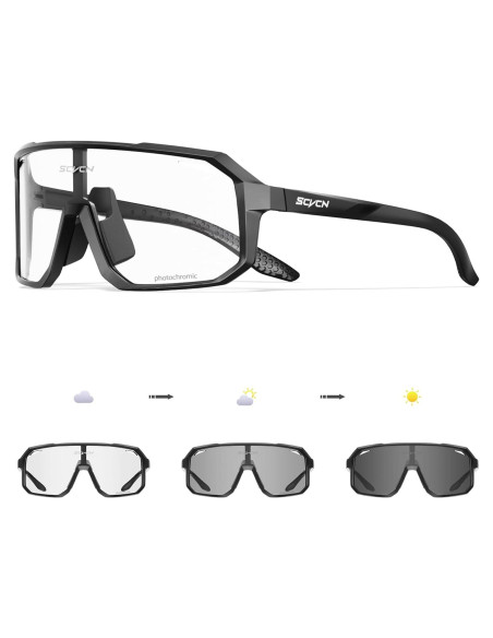 Gafas de Ciclismo SCVCN Fotoquímicas UV400 Negro
