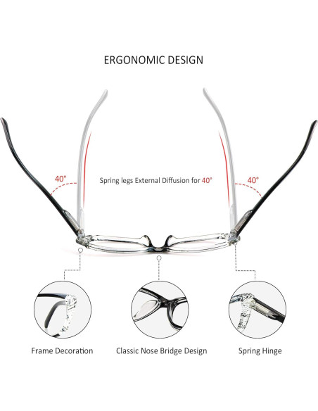 5 Pares de Gafas de Lectura VisionGlobal con Luz Azul