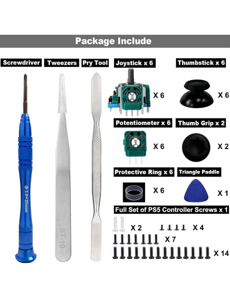 Paquete de 6 Joysticks Analógicos 3D HLRAO para PS5