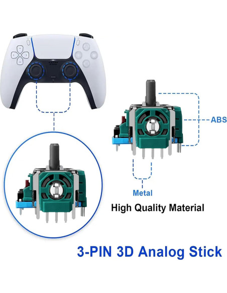 Paquete de 6 Joysticks Analógicos 3D HLRAO para PS5