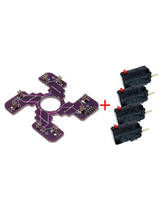 Placa PCB JLF Sanwa TP-MA con 4 microswitches D3V