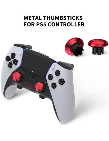 Palancas de metal PS5 Edge - Joysticks y botones rojos