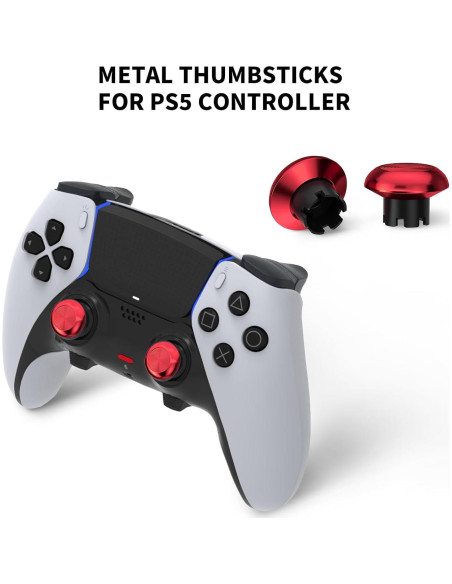 Palancas de metal PS5 Edge - Joysticks y botones rojos