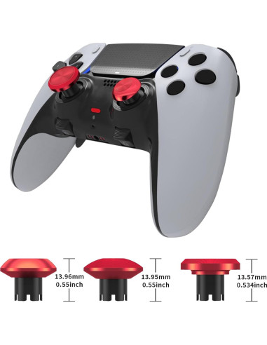 Palancas de metal PS5 Edge - Joysticks y botones rojos