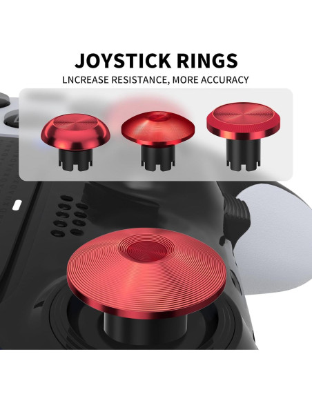 Palancas de metal PS5 Edge - Joysticks y botones rojos