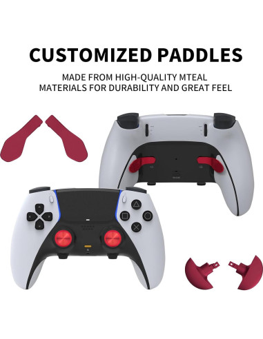 Palancas de metal PS5 Edge - Joysticks y botones rojos
