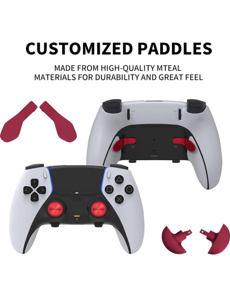 Palancas de metal PS5 Edge - Joysticks y botones rojos