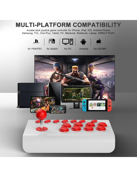 Joystick Arcade arVin para Switch, PS4, PC con Turbo